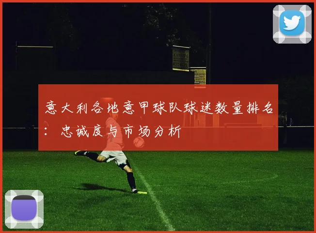 意大利各地意甲球队球迷数量排名：忠诚度与市场分析